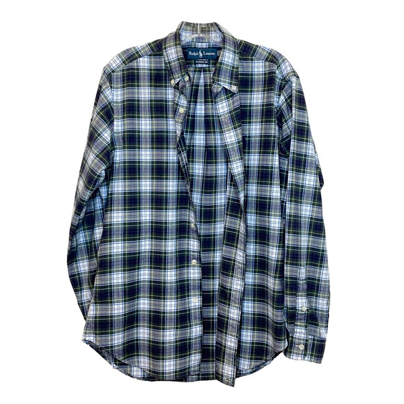 Ralph Lauren Green and Blue Plaid Men Shirt, Classic Fit US S - Picture 1 of 5